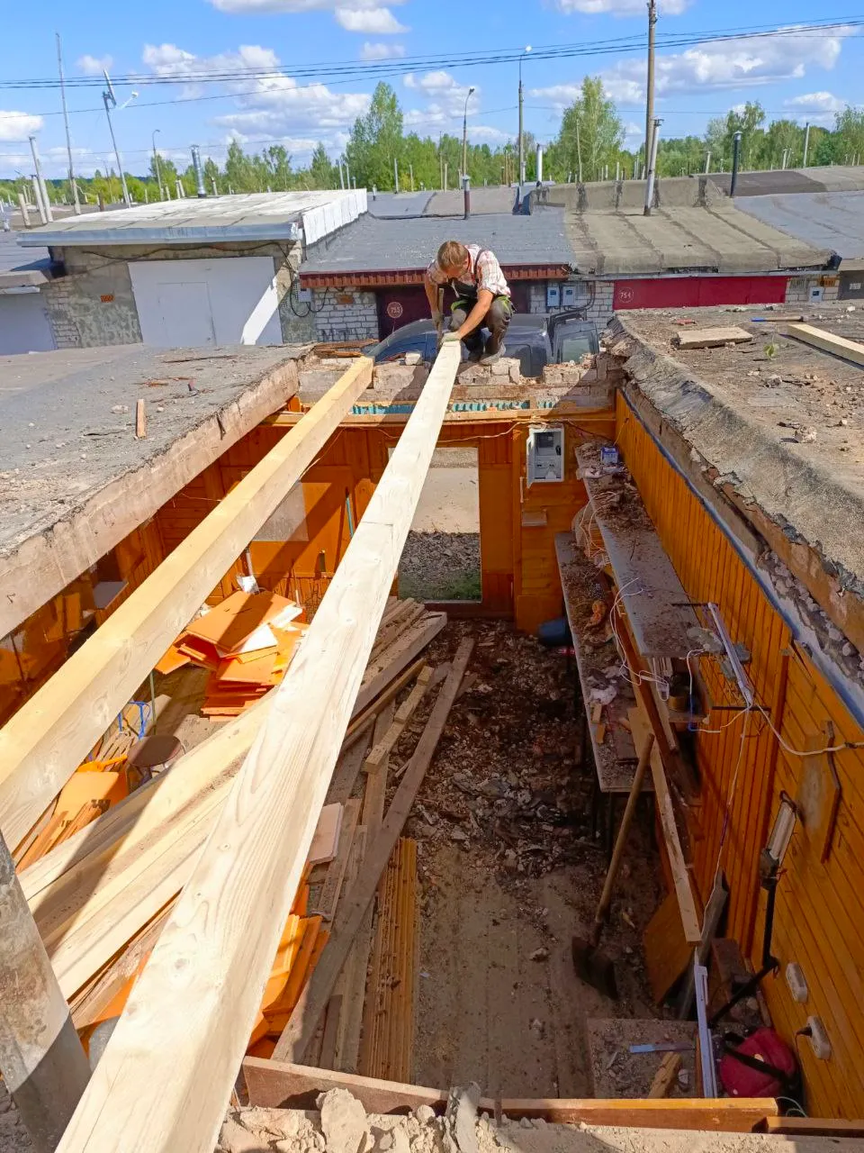 Капитальный ремонт кровли гаража, монтаж балок и наплавляемых материалов, Беларусь - фото 6